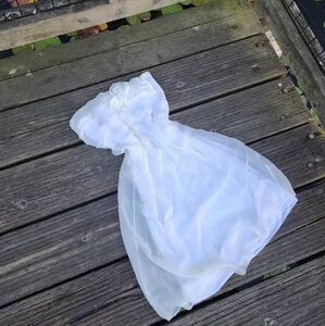 Silk White Rose Mini Dress